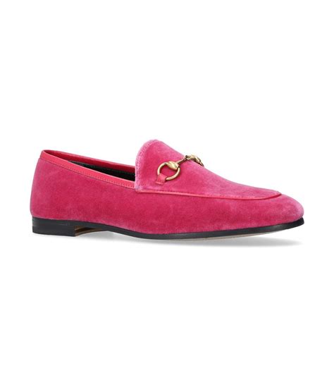 gucci jordaan velvet loafer pink|More.